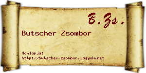 Butscher Zsombor névjegykártya